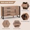 Costway Vintage Accent Cabinet Sideboard Cabinet with 3 Drawers, 1 Door, 1 Adjustable Shelf Rustic Brown